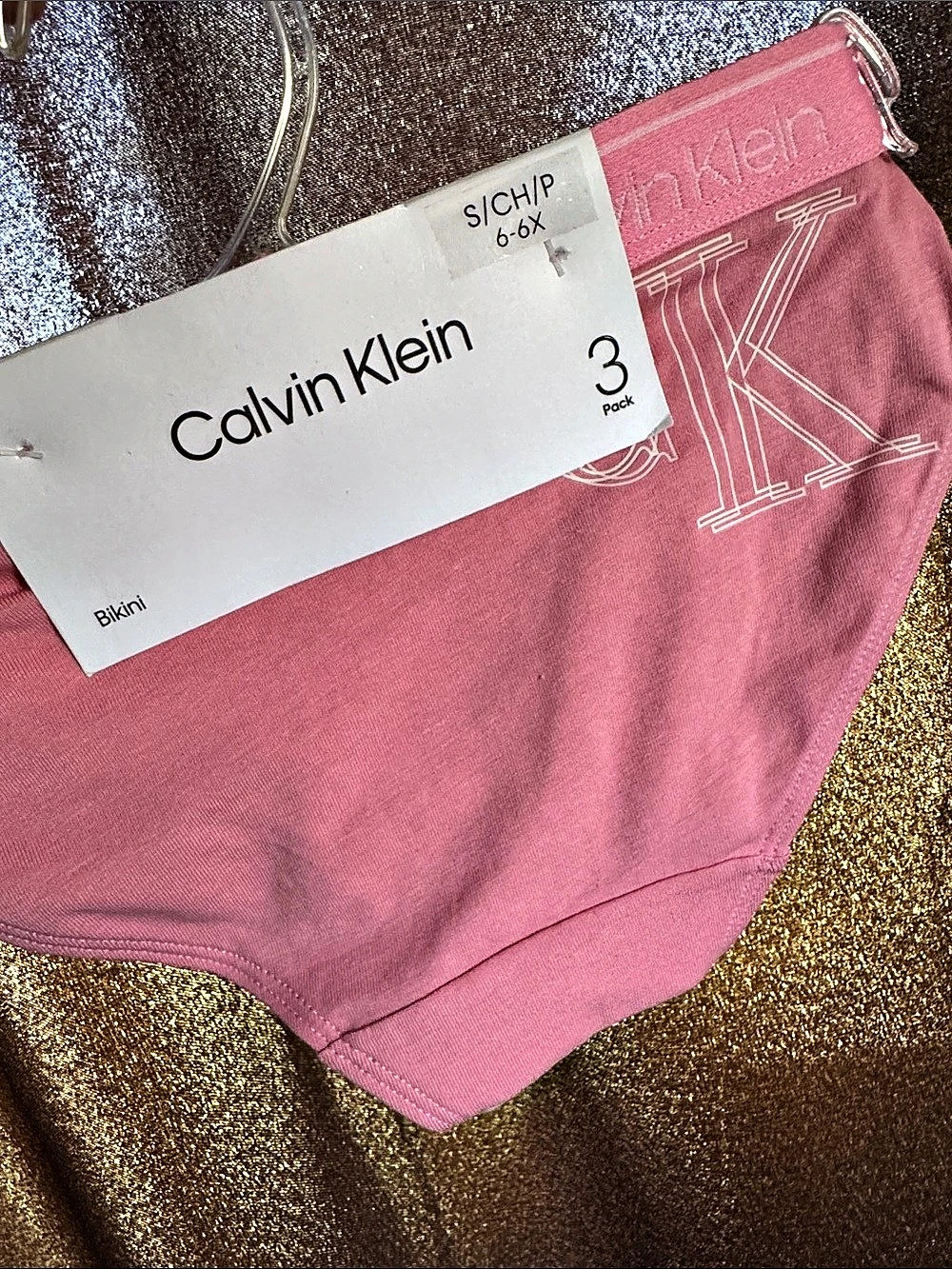 Calvin Klein 3-Pack Panties in Pink Size S (6X) NWT